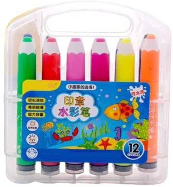 prisma collection High Quality Drawing Sketch pens with Stamps/Seal on Pen (Pack of 12) Super Fine Nib Sketch Pen
