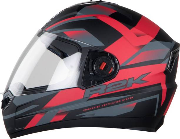 Steelbird SBA-1 R2K HF Full Face Helmet with Detachable Handsfree Device in Matt Black/Red with Clear Visor Motorcycle Smart Helmet