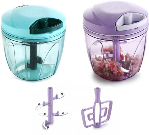 maxme 900 ML 2 IN 1 CHOPPER, MULTIPURPOSE USE CHOPPER,Sharp Cutter Blue and purple Color 2 piece Vegetable & Fruit Chopper Vegetable & Fruit Chopper