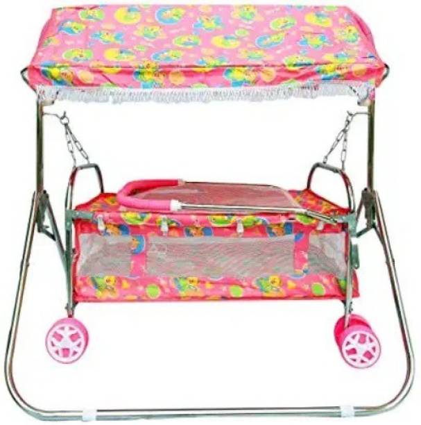 Style Jhula Swing Cradle Bassinet Cot Steel for New Born Baby Sleeping Bed with Net Bassinet