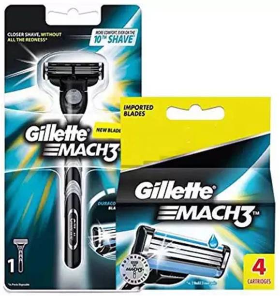 Gillette Cartridges Blade With Razor (5 Cartridges + 1 Razor Handle)