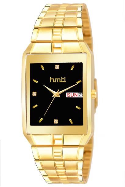 HMTI ION Original Gold Plated Day And Date Functioning Premium Quartz Analog Watch  - For Men