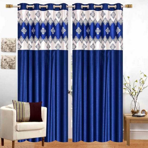 Stella Creations 214 cm (7 ft) Polyester Semi Transparent Door Curtain (Pack Of 2)