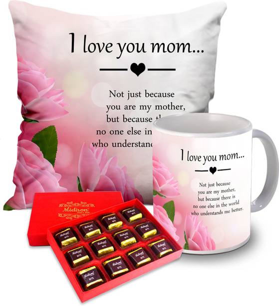 Midiron Gift for Mother| Chocolate Box | Coffee Mug | Cushion (16*16 Inch) on Mother’s Day, Birthday Anniversary IZ20ST-78 Ceramic Gift Box