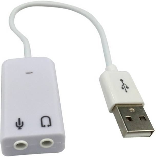 AlexVyan New Style 7.1 Channel USB External Sound Card Audio Adapter With Mic - Compatible With Windows XP/ME/Vista/2000/Windows 7/Windows 8/Server 2003/Linux/Mac-OS- Plug and Play Compatibility - Supports Virtual 3D Sound - Turn your Front USB Port of Desktop into Audio Input and Mic White-7.1-00 Sound Card