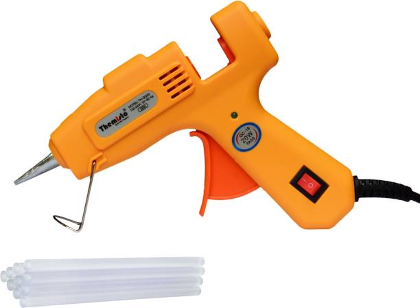 tHemiStO 20 Watt Mini Hot Melt Glue Gun with 10 Glue Sticks For DIY Art And Crafts. Standard Temperature Corded Glue Gun