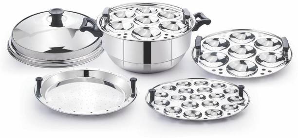 लक्युरिया HEAVY GAUGE SUMO IDLY POT STEAMER & COOKER 14 IDLIES (LPG & INDUCTION FRIENDLY) (4 PLATES- 14 IDLIES) इंडक्शन & स्टैंडर्ड इडली मेकर