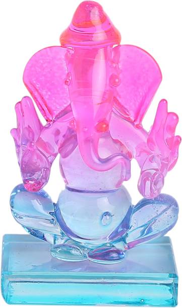 jagriti enterprise Crystal Ganesh Ji Idol Statue for Car Dashboard /office,study,home Decorative Decorative Showpiece  -  6 cm