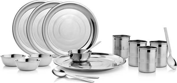 KIARAA Pack of 16 Steel dmark Dinner Set