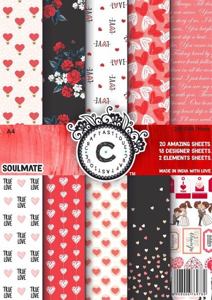 Craftastique Soulmate Designer Paperpack A4 250 gsm Craft paper
