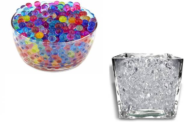 Keedoz Crystal Soil Water Beads Combo of Multi color 80 Grams & Transparent 80 Grams- Pack of 10000 Pieces Each Pack (Approximately)