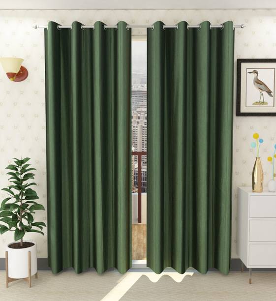 Tanishka Fabs 213 cm (7 ft) Polyester Semi Transparent Door Curtain (Pack Of 2)