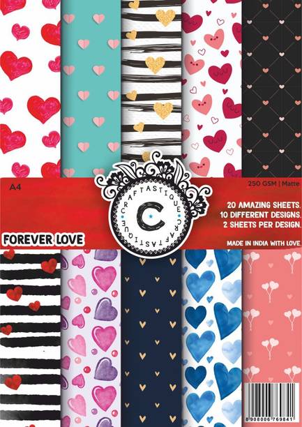 Craftastique Forever Love Designer Paperpack A4 250 gsm Craft paper