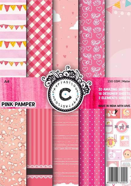 Craftastique Pink Pamper Designer Paperpack A4 250 gsm Craft paper