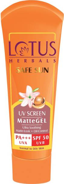 LOTUS HERBALS Safe Sun UV Screen Matte Gel SPF 50| PA+++ - SPF 50 PA+++