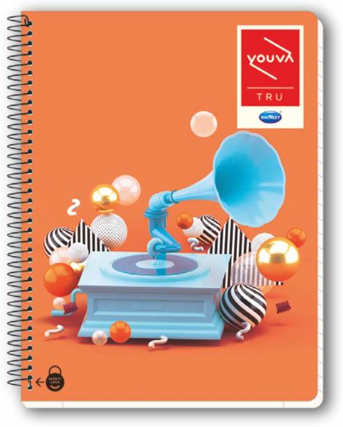 NAVNEET Youva Spiral & Soft Bound 6 Subject Book 18x24 cm Regular Notebook Single Line 300 Pages