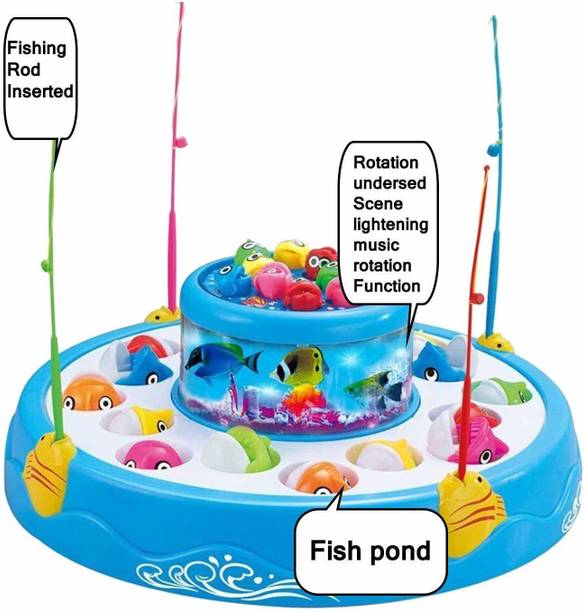 Tenmar Musical Fish Catching Game Big with 26 Fishes, 4 Pods & 3D Lights-618