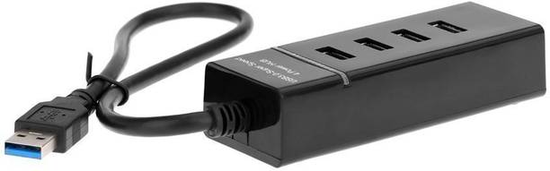 GIPTIP 3.0 USB HUB 4 Port USB HUB 3.0 High-Speed Portable Mini-Hub "Parking Strip"- Bus Powered- 3.0 Super Speed Multiport Slim USB Hub 1 feet Cable Length Adapter and Led Indicator Compatible for Pendrive, Mouse, Keyboards, Camera, Mobile, Tablet, PC, Laptop, TV Etc. USB Hub
