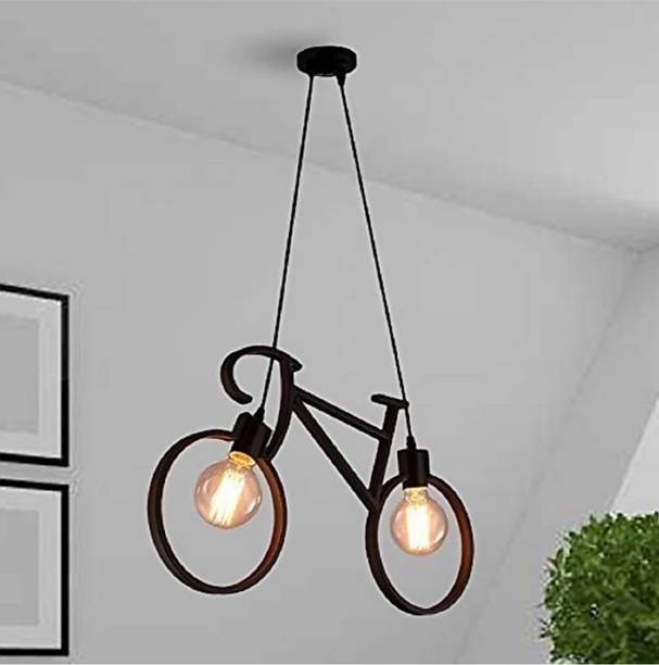 KRYSTALS Light Metal Antique Cycle Shape for Home Decor Living Room (Bulb not Included) Pendants Ceiling Lamp