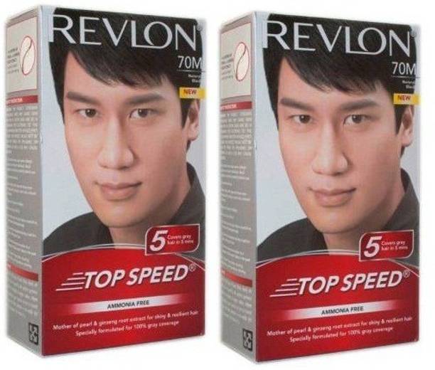 Revlon TOP SPEED Man Natural Black 70 M - Pack of 2 , 70M Natural Black - Pack of 2