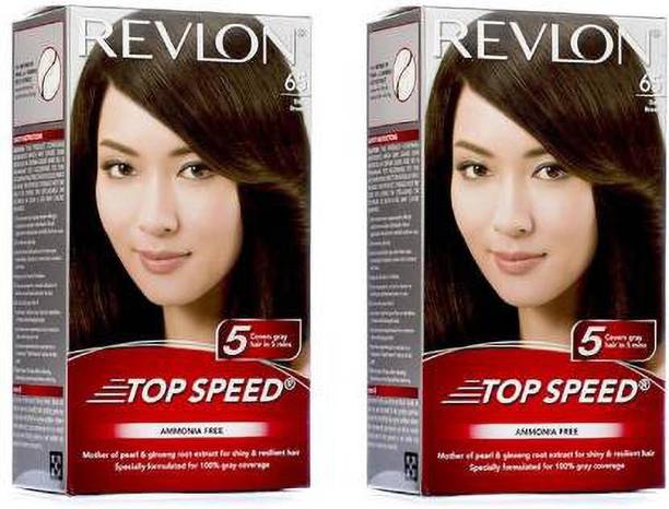 Revlon TOP SPEED Dark Brown 65 - Pack of 2 , 65 Dark Brown - Pack of 2