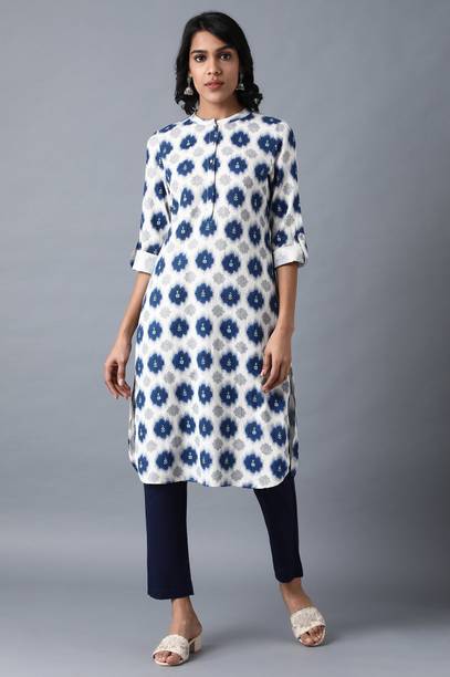 Women Floral Print Viscose Rayon Straight Kurta