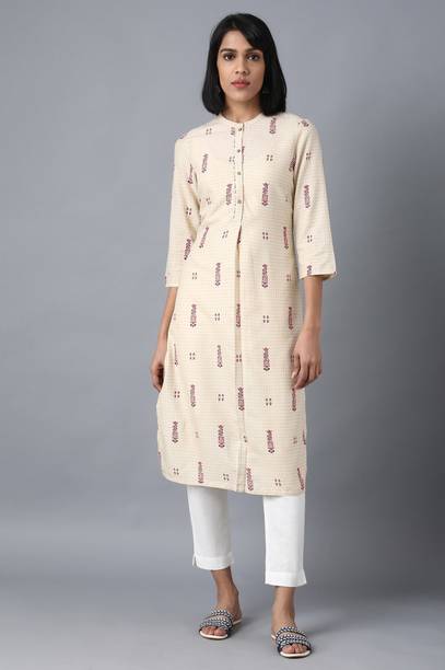 Women Printed Viscose Rayon Straight Kurta