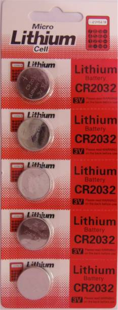 e4u 3V CR2032 General Purpose Lithium Coin  + CR2032  Holder - 5 Pieces  Battery