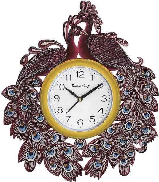 DivineCrafts Analog 37 cm X 33 cm Wall Clock