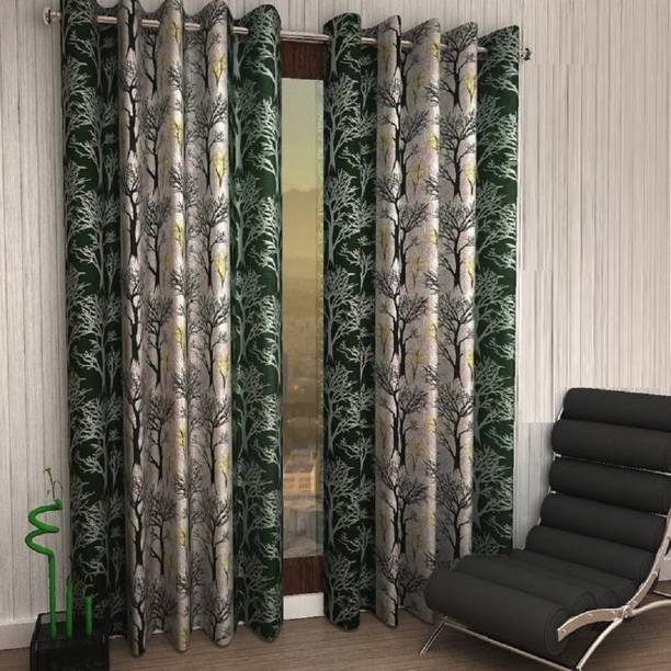 Styletex 270 cm (9 ft) Long Door Polyester Semi Transparent Curtain (Pack Of 2)