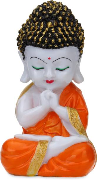 GW Creations HomeDecor Showpiece Beautiful Lord Meditating Position Monk Statue For Good Luck Decorative Showpiece  -  20 cm