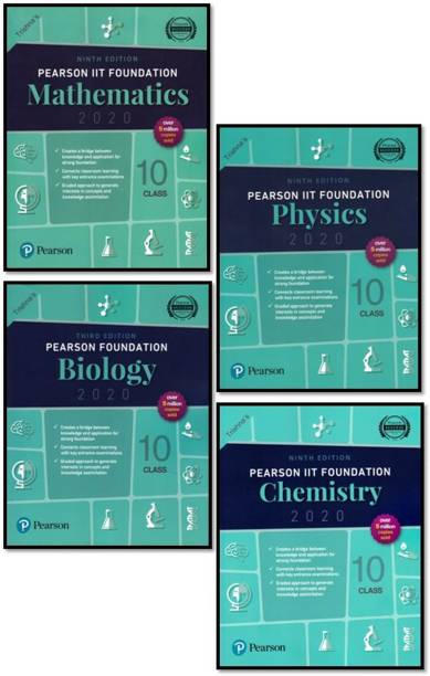 Pearson IIT Foundation Class-10 [ 4-Books Set (MATH. + PHY. + CHEM. + BIO.) ]