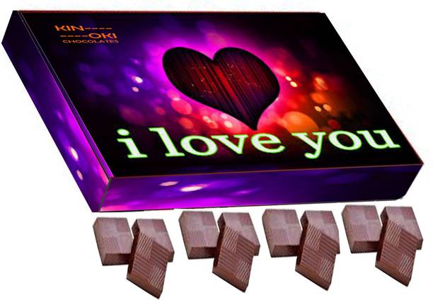 Kinoki I Love You Chocolate Gift Box with 12 Chocolate Big Chocolate Truffles Fudges