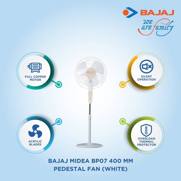 BAJAJ Midea BP-07 400 mm 3 Blade Pedestal Fan