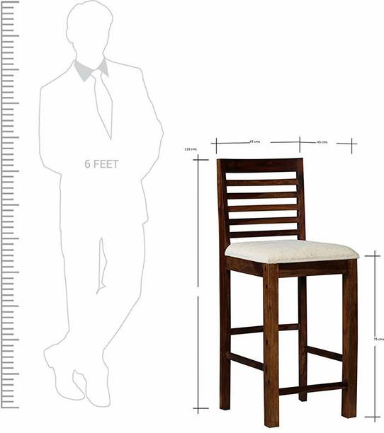 Shagun Arts HEXA Solid Sheesham Wood Set Of Two Bar Chairs/ Bar Stools For Bar/ Kitchen || Solid Wood Bar Chair