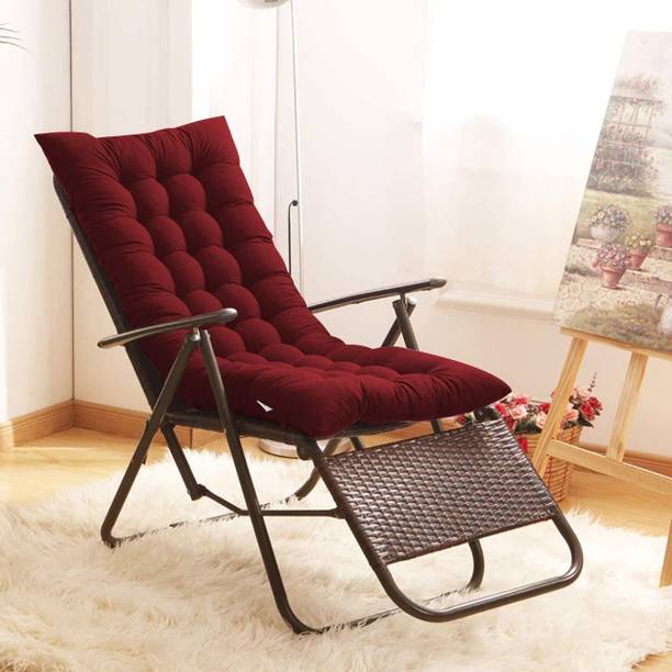 Parampara Microfibre Chair Pad Pack of 1 Solid Comfort And Luxury