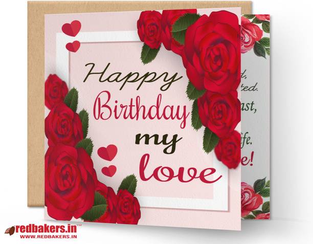 redbakers.in Happy BIrthday My Love Rose Greeting Card Greeting Card