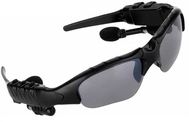 Atina Black Wrap Around Sunglasses ( BLUETOOTH SMARTWEAR SUNGLASS ,Multiuse)