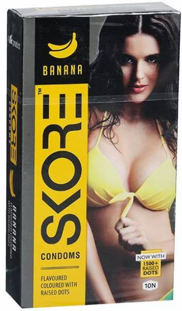 SKORE CONDOM BANANA FLAVOUR 10 CONDOM BANANA FLAVOUR ROMANTIC Condom