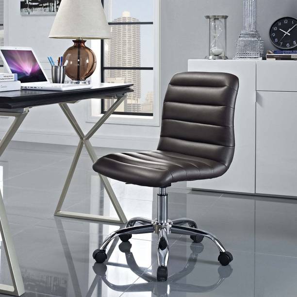 Finch Fox Height-Adjustable Stool Faux-Leather Chair for Salon/Spa/Bar/Medical/Kitchen/Office Executive Desk Computer Chair (Brown) Leatherette Office Executive Chair