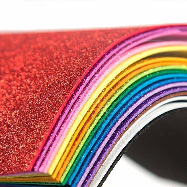Bluedeal Self Adhesive Sticky A4 Size Glitter Sparkles Foam Sheet with Sticky Back 8 inch Acrylic Sheet