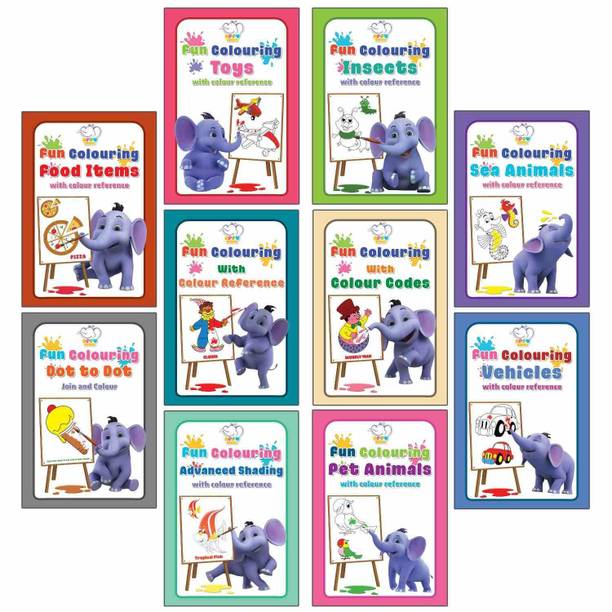Appu Series Fun Coloring Books Set 1 (10 Books) for Kids, Different Combo Books with Easy to Understand Instruction, (English, Paperback, Appu Series)
