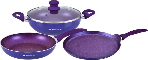 WONDERCHEF Blueberry Induction Bottom Non-Stick Coated Cookware Set