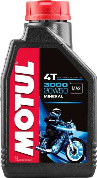 MOTUL 3000 4T PLUS 20W40 HC Tech Engine Oil for Bikes Engine Oil सिंथेटिक ब्लेंड इंजन ऑइल