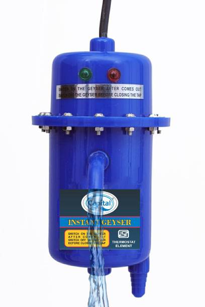 Capital 1 L Instant Water Geyser (1 L Instant Water Geyser (Instant Water Geyser, Water Heater, Portable Water Heater, Geysers Made of First Class Plastic, 3kw copper aliments, with installation kit 1 L Instant Water Geyser