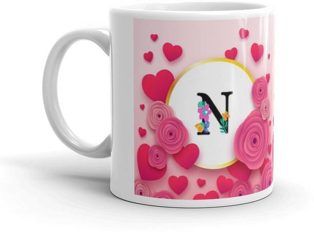 Gift4You Multicolor Name Letter Alphabet M Printed Coffee Cup , Gifts for Brother, Sister, Friends, Father, Mother, Grand Father, Grand Mother, Girlfriend Cup, Daily useses Cup Ceramic Coffee Mug