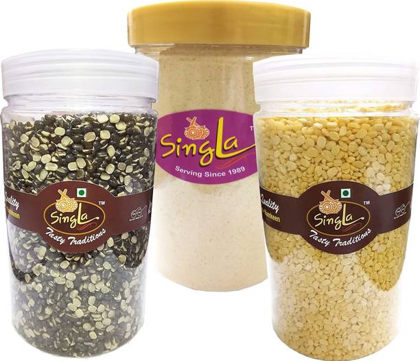 Singla Urad Chilka dal 500g, Amchoor dal 500g, Moong 500g combo pack of 3 (Pack of 3, 3*500g) Combo