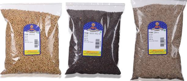 Avni CUMMIN SEEDS (JEERA)500GMS,MUSTURD SEEDS (RAI)500GMS,CORIANDER SEEDS (DHANIYA)500GMS Combo