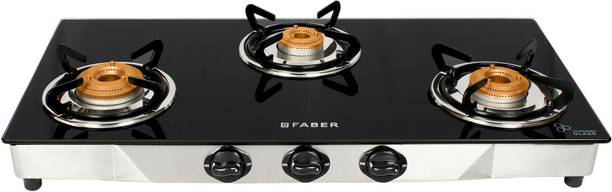 FABER Jumbo 3BB SS Glass Manual Gas Stove