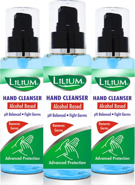 LILIUM Hand Cleanser 100ml, Alcohol Based, PH Balanced, Fight Germs, Remove Germs Hand Wash Bottle